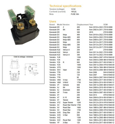 Dze przekaźnik rozrusznika yamaha fz6`04-14, fjr 1300`06-07, fzs 1000, xtz 1200, r1, r6 (150a)